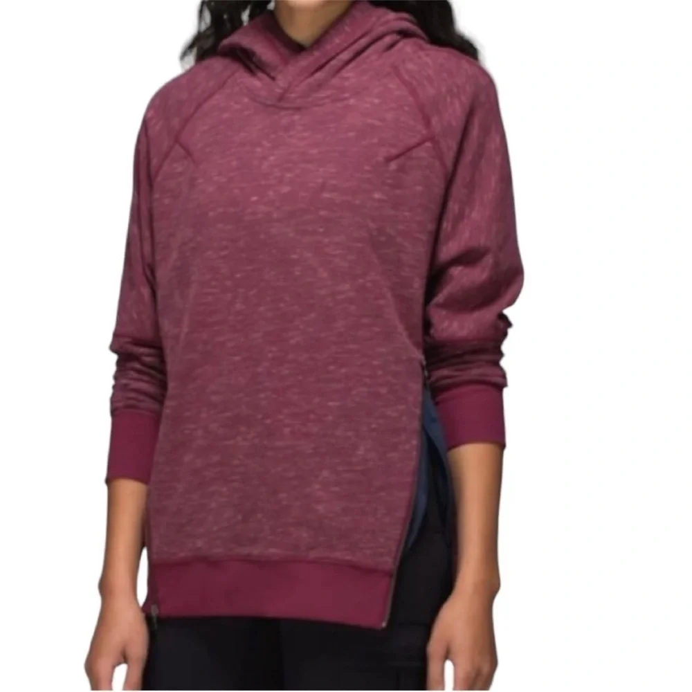 Lululemon Om & Roam Pullover Double Zipper Hoodie In Heathered Berry Size 4 A23